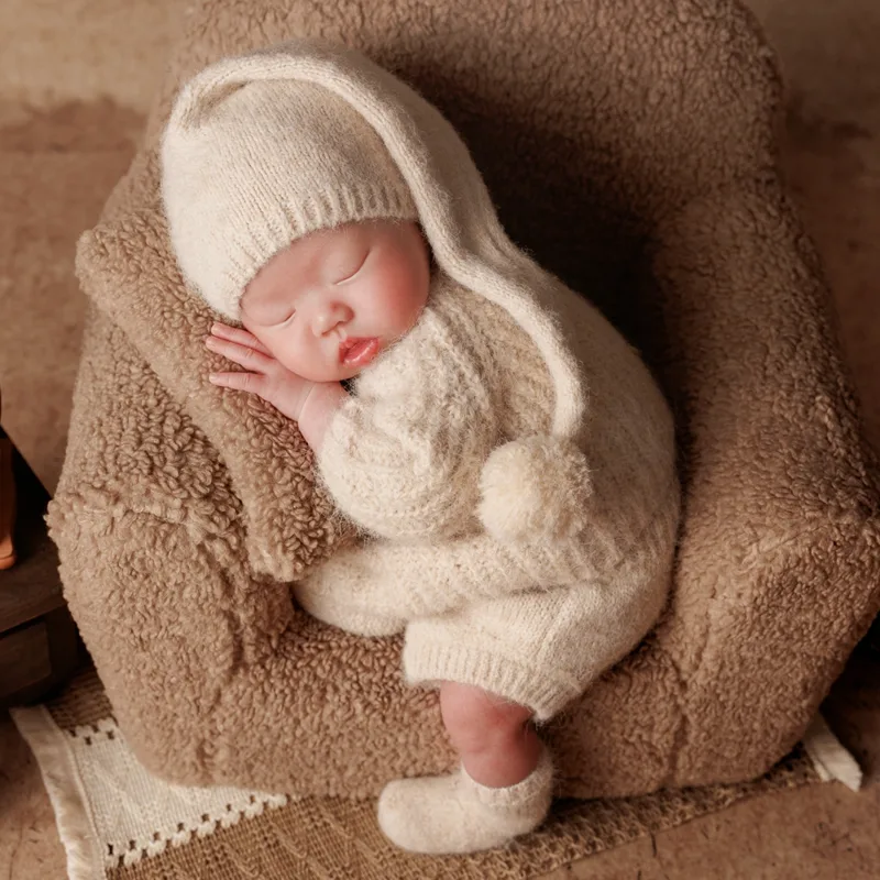 Baby Products Website - Gebreide pasgeboren fotoshoot outfits met lange